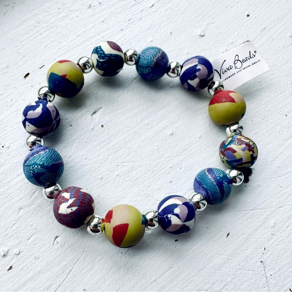 VivaBeads Chunky Handmade Stretch Bracelet NWT